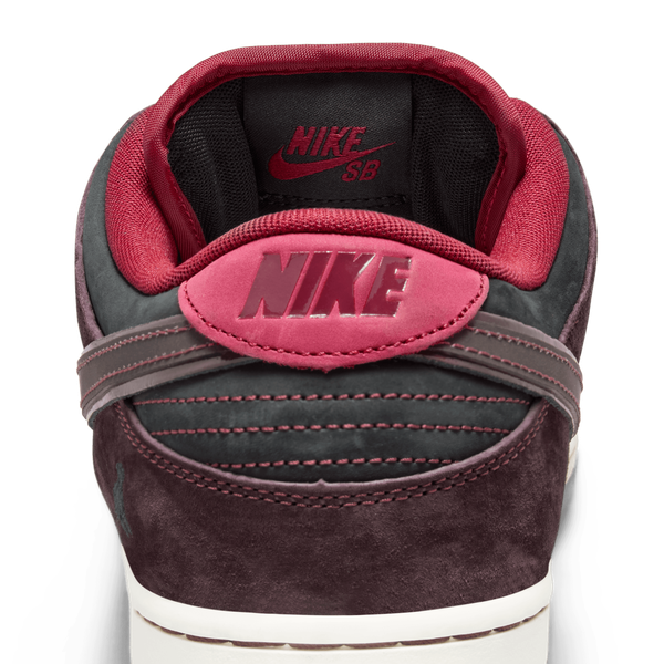 Nike SB x Riot Dunk Low Pro QS Mahogany - Dark Beetroot - Team Red - Sail-Black Sheep Skate Shop