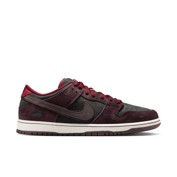 Nike SB x Riot Dunk Low Pro QS Mahogany - Dark Beetroot - Team Red - Sail-Black Sheep Skate Shop