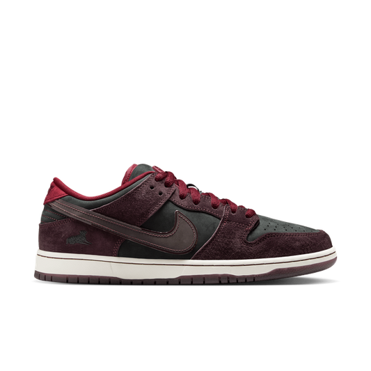 Nike SB x Riot Dunk Low Pro QS Mahogany - Dark Beetroot - Team Red - Sail-Black Sheep Skate Shop