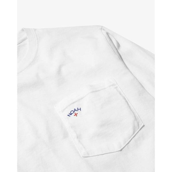 Noah Clothing Classic Logo Long Sleeve Pocket Tee White-Black Sheep Skate Shop