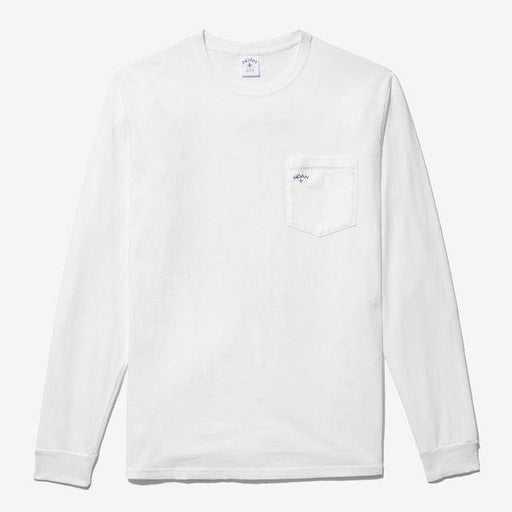 Noah Clothing Classic Logo Long Sleeve Pocket Tee White-Black Sheep Skate Shop
