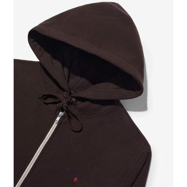 Noah Clothing Lightweight Classic Zip-Up Hoodie Sweatshirt Dark Brown-Black Sheep Skate Shop