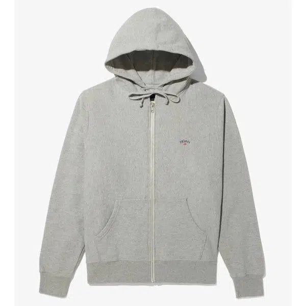 Noah Clothing Lightweight Classic Zip-Up Hoodie Sweatshirt Heather Grey-Black Sheep Skate Shop