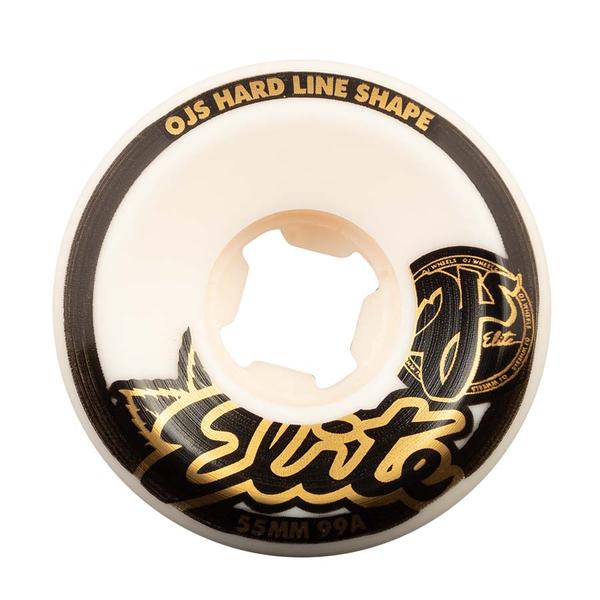 OJ Wheels Elite Hardline 55mm 99a White-Black Sheep Skate Shop