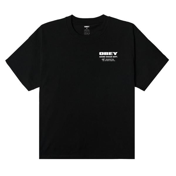 Obey Clothing Sound Design Dept. T-Shirt Black-Black Sheep Skate Shop