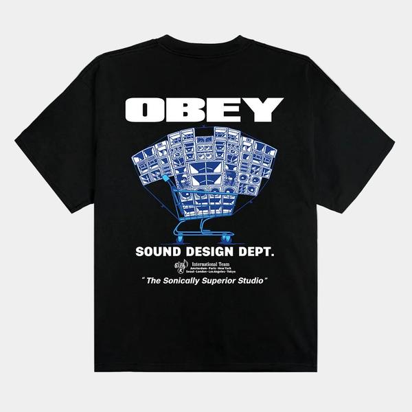 Obey Clothing Sound Design Dept. T-Shirt Black-Black Sheep Skate Shop