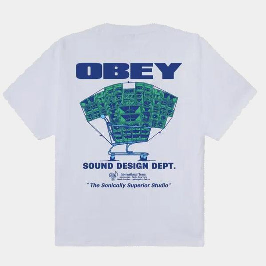 Obey Clothing Sound Design Dept. T-Shirt White-Black Sheep Skate Shop