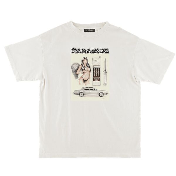 Paradise NYC Fallen Angel Tee White-Black Sheep Skate Shop