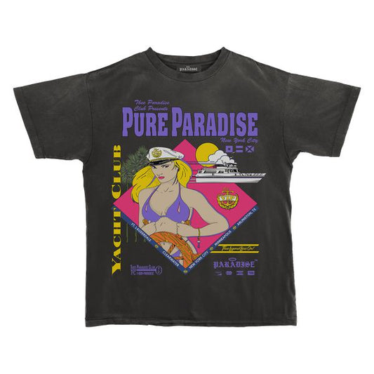 Paradise NYC VIP Yacht Club Tee Black-Black Sheep Skate Shop