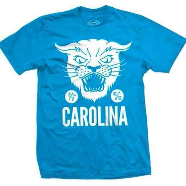 Permanent Vacation Carolina Cathead Tee Blue Panthers-Black Sheep Skate Shop