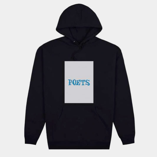 Poets Brand D&G Flock Logo Hoody Black-Black Sheep Skate Shop