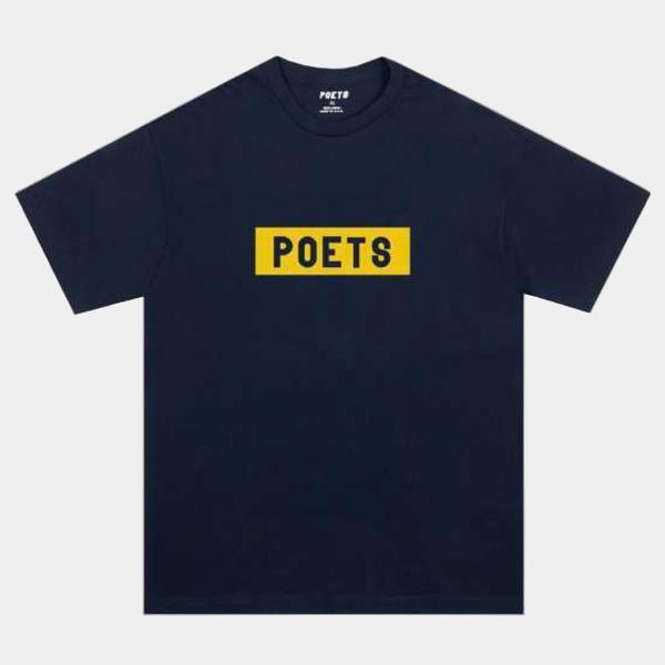 Poets Brand OG Box Logo Tee Navy-Black Sheep Skate Shop