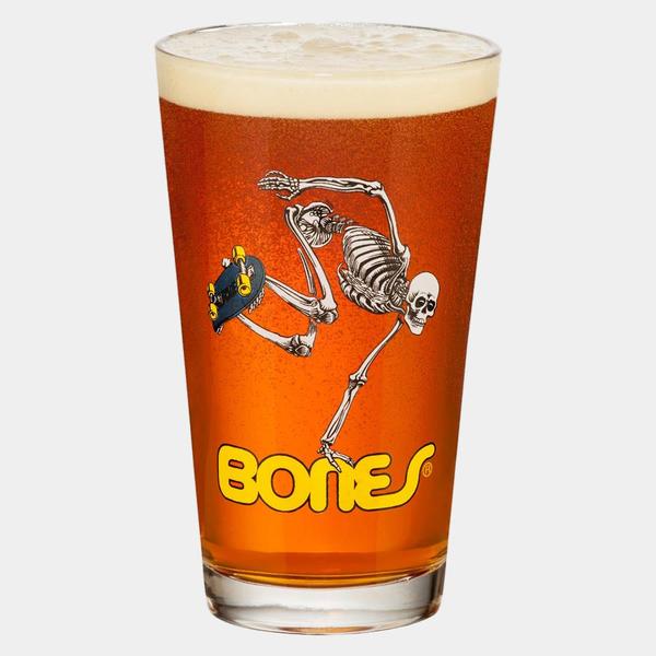 Powell Peralta Bones Skating Skeleton Pint Glass-Black Sheep Skate Shop