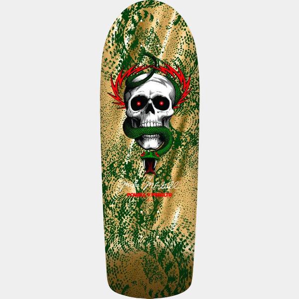 Powell Peralta Mike McGill Skull & Snake Reissue Deck 10" Green - Gold Foil-Black Sheep Skate Shop