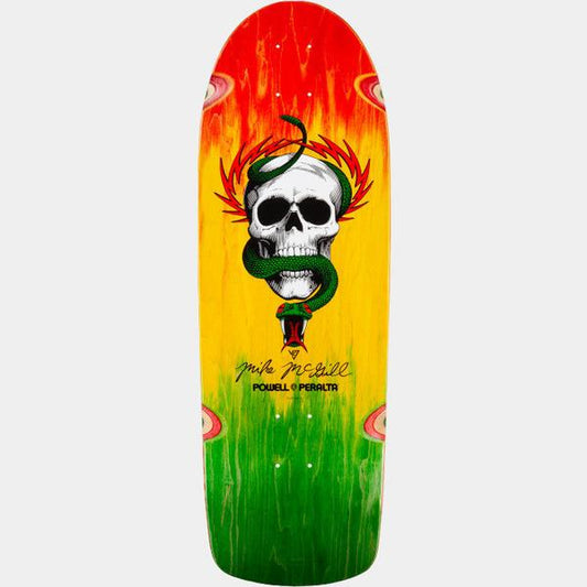 Powell Peralta Mike McGill Skull & Snake Reissue Deck 10" Rasta Fade-Black Sheep Skate Shop