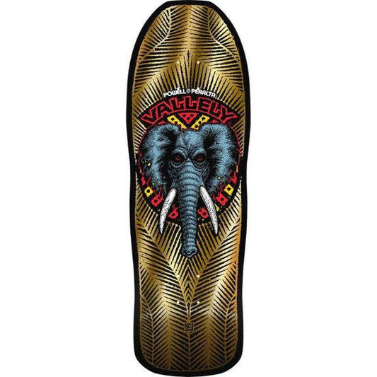 Powell Peralta Mike Vallely Elephant Reissue Deck 10" Gold Foil - Black-Black Sheep Skate Shop