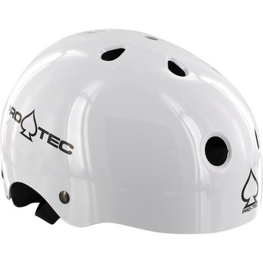 Protec Classic Skateboard Helmet Gloss White-Black Sheep Skate Shop