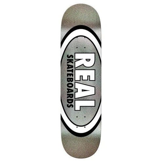Real Skateboards Easy Rider Oval Deck 8.25" Silver Glitter-Black Sheep Skate Shop