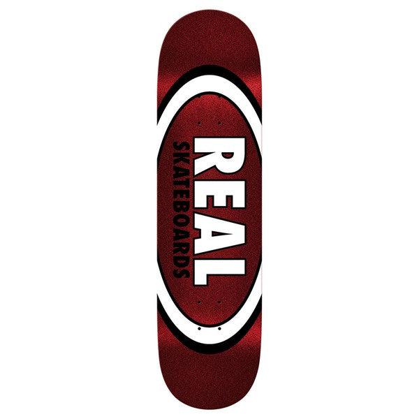 Real Skateboards Easy Rider Oval Deck 8.5" Red Fire Glitter-Black Sheep Skate Shop