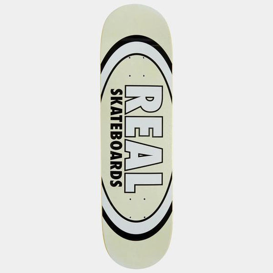 Real Skateboards Easy Rider Oval Deck 8.5" White Glitter-Black Sheep Skate Shop