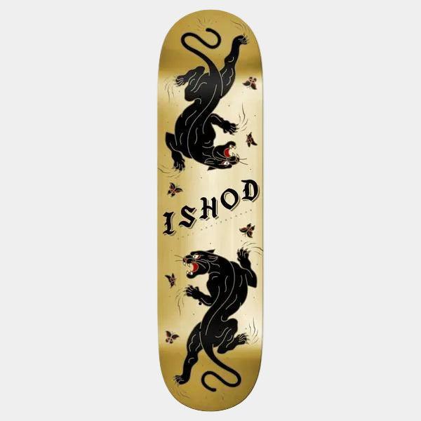 Real Skateboards Ishod Wair Cat Scratch Twin Tail DBX Basalt Deck 8.25" Gold Foil-Black Sheep Skate Shop