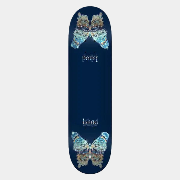 Real Skateboards Ishod Wair Mariposa Chrome Redux Twin Tail Deck 8.25" Blue-Black Sheep Skate Shop