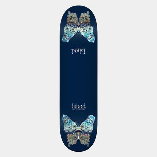 Real Skateboards Ishod Wair Mariposa Chrome Redux Twin Tail Deck 8.25" Blue-Black Sheep Skate Shop