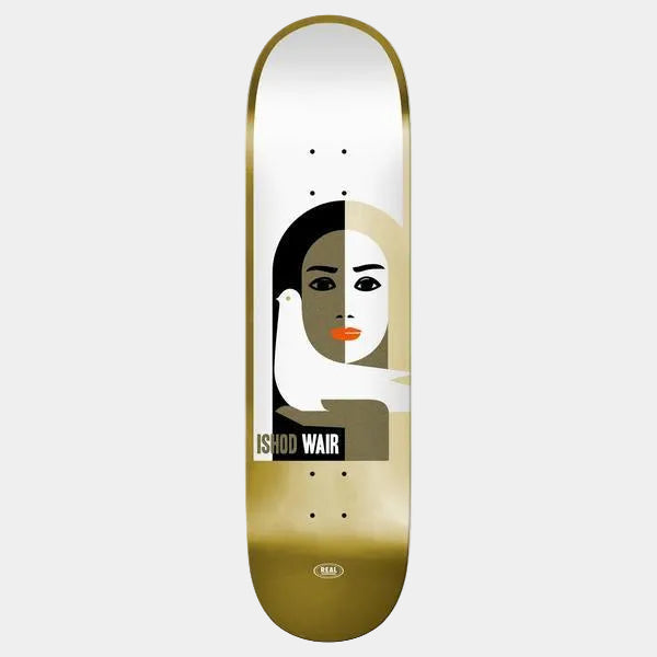 Real Skateboards Ishod Wair Peace Gold Foil Deck 8.25"-Black Sheep Skate Shop