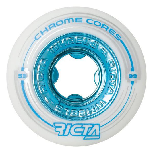 Ricta Wheels Chrome Core 54mm 99a White - Teal-Black Sheep Skate Shop