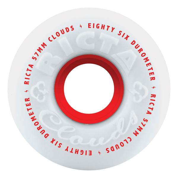Ricta Wheels Clouds 57mm 86a White - Red-Black Sheep Skate Shop