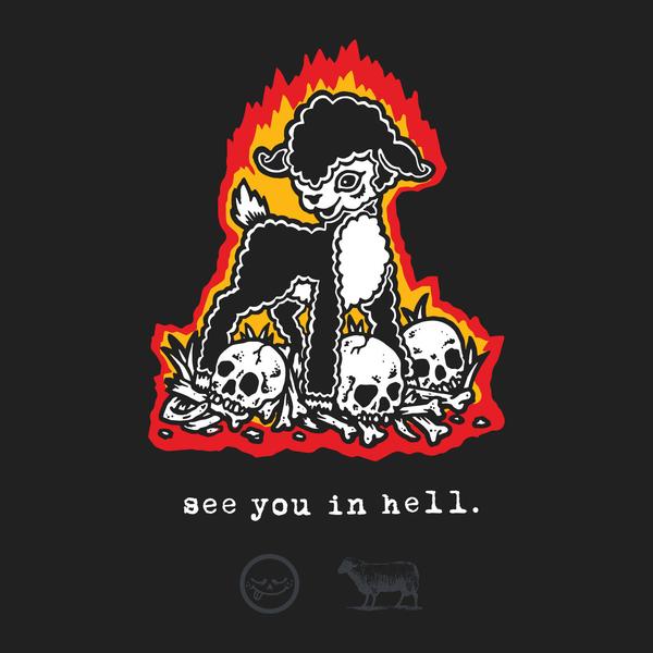 Roger Skateboards x Black Sheep "See You In Hell" T-Shirt Black-Black Sheep Skate Shop