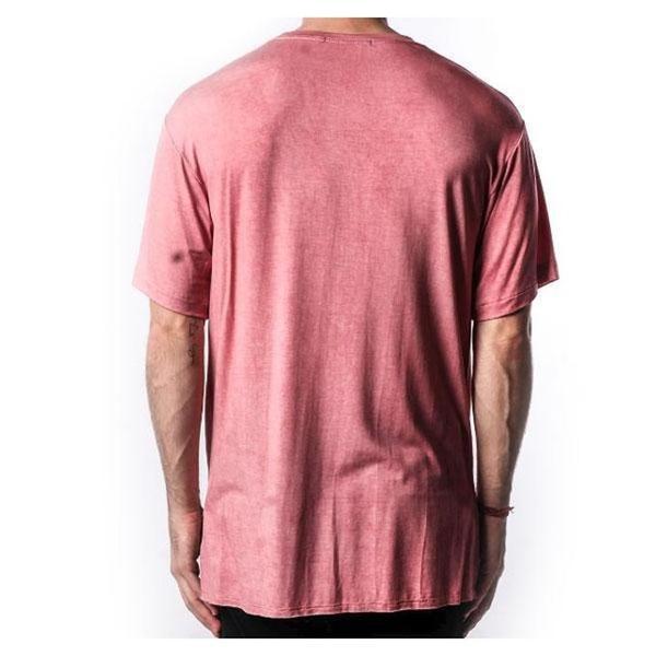 Rustic Dime Hi Lo Panel Long Tee Pigment Dye Rose-Black Sheep Skate Shop