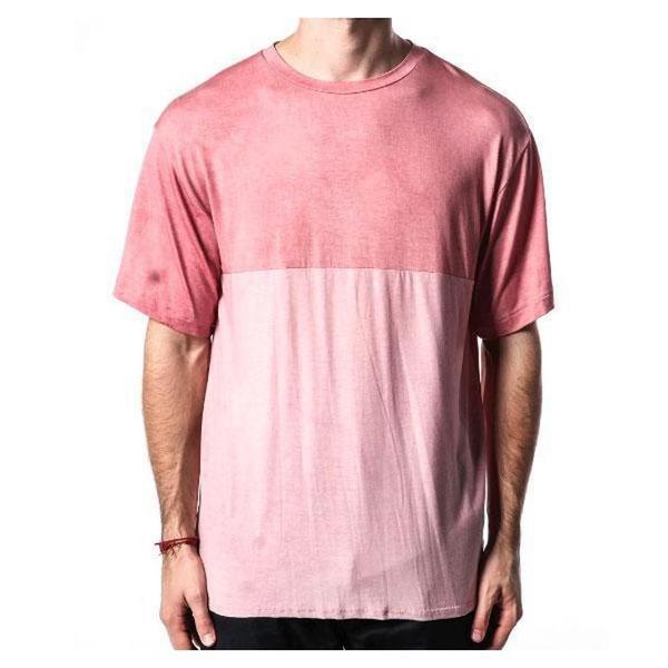 Rustic Dime Hi Lo Panel Long Tee Pigment Dye Rose-Black Sheep Skate Shop