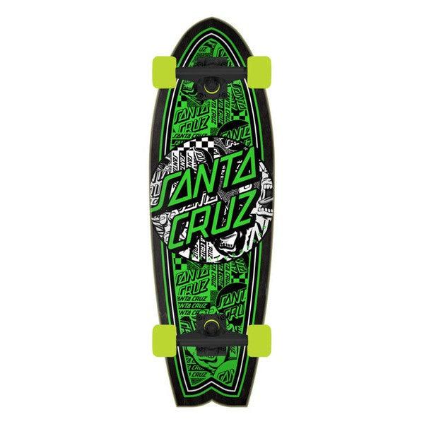 Santa Cruz Flier Collage Dot Shark Cruiser Complete Skateboard 8.8" x 27.7"-Black Sheep Skate Shop