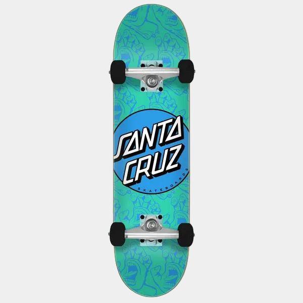 Santa Cruz Other Dot Hands Mini Skateboard Complete 7.75" Teal - Blue-Black Sheep Skate Shop