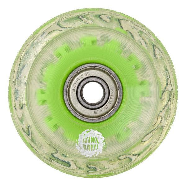 Santa Cruz Slime Balls Light Ups Green LED Wheels 60mm 78a Clear Green-Black Sheep Skate Shop