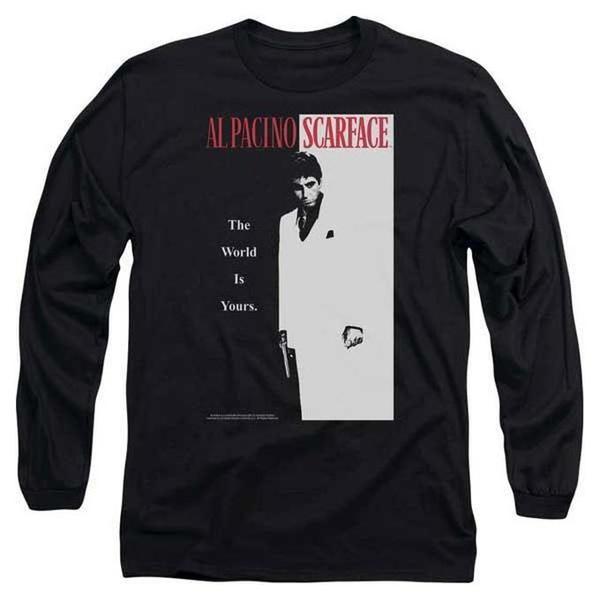 Scarface Cover Long Sleeve Tee Black-Black Sheep Skate Shop