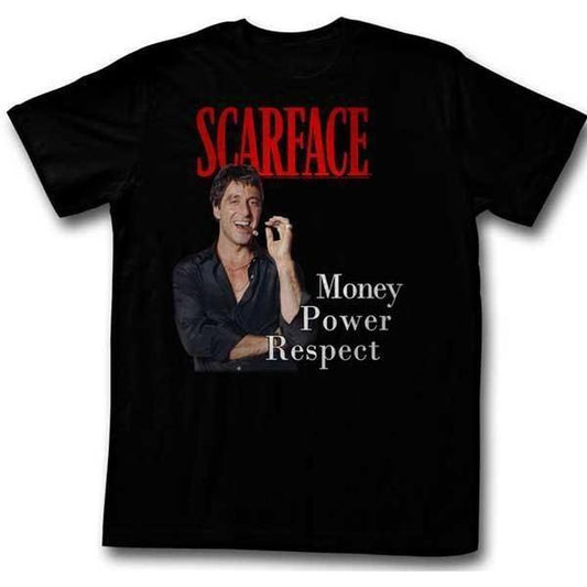 Scarface Money Power Respect Tee Black-Black Sheep Skate Shop