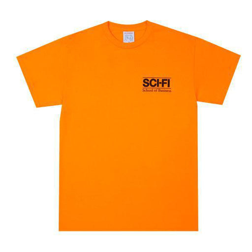 Sci-Fi Fantasy Business School T-Shirt Safety Orange-Black Sheep Skate Shop
