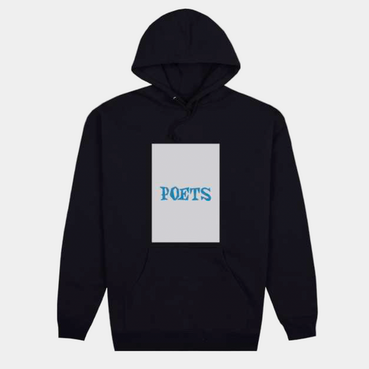 Poets Brand D&G Flock Logo Hoody Black