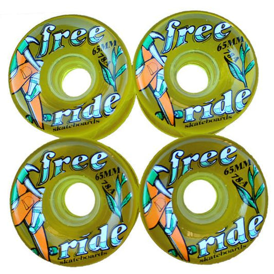 Sector 9 Free Ride Soft Cruiser Wheels 78a 65mm Clear Yellow-Black Sheep Skate Shop