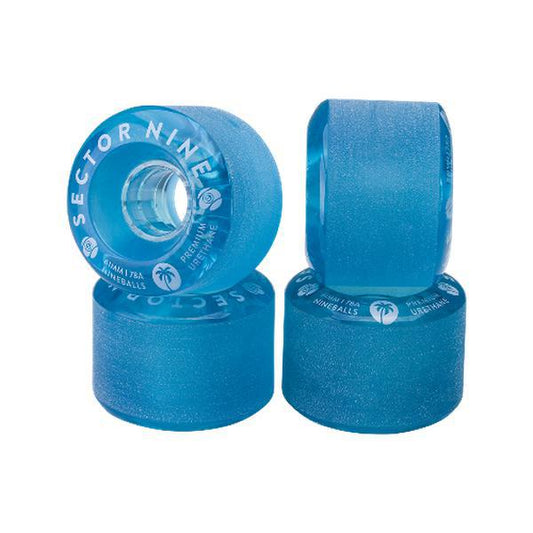 Sector 9 Nine Balls Soft Cruiser Wheels 78a 61mm Clear Blue-Black Sheep Skate Shop