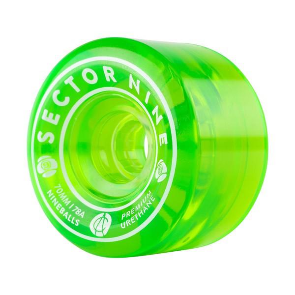 Sector 9 Nine Balls Soft Cruiser Wheels 78a 61mm Clear Green-Black Sheep Skate Shop