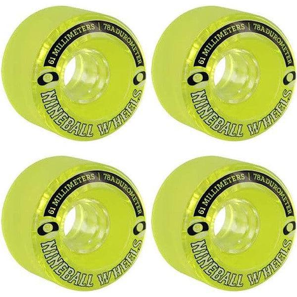 Sector 9 Nine Balls Soft Cruiser Wheels 78a 61mm Clear Yellow-Black Sheep Skate Shop