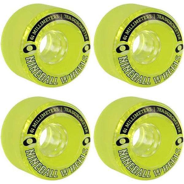 Sector 9 Nine Balls Soft Cruiser Wheels 78a 61mm Clear Yellow