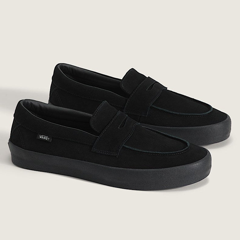 Vans Skate Loafer Shoe Suede Black - Black