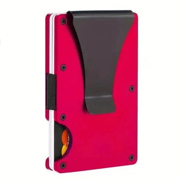 Slim RFID Blocking Card Holder/ Money Clip Matte Red-Black Sheep Skate Shop