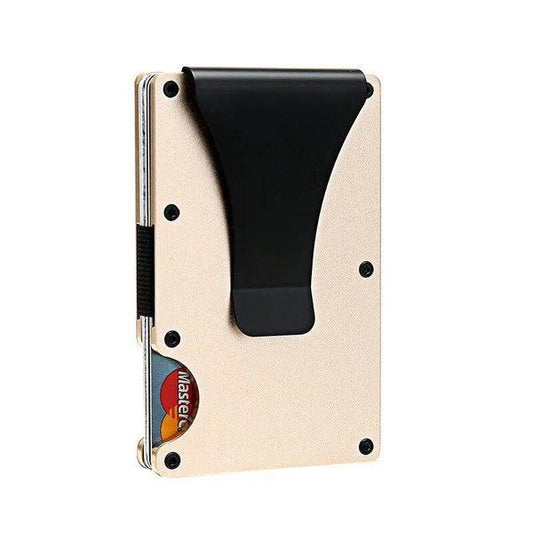 Slim RFID Blocking Card Holder/ Money Clip Rose Gold-Black Sheep Skate Shop