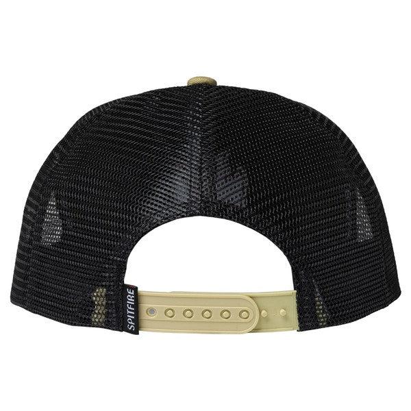 Spitfire Bighead Classic Mesh Trucker Snapback Hat Tan - Black-Black Sheep Skate Shop