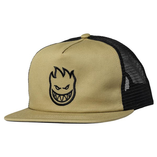 Spitfire Bighead Classic Mesh Trucker Snapback Hat Tan - Black-Black Sheep Skate Shop